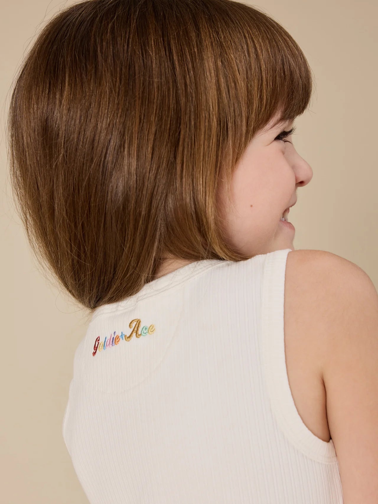 GOLDIE & ACE RIB TANK WHITE