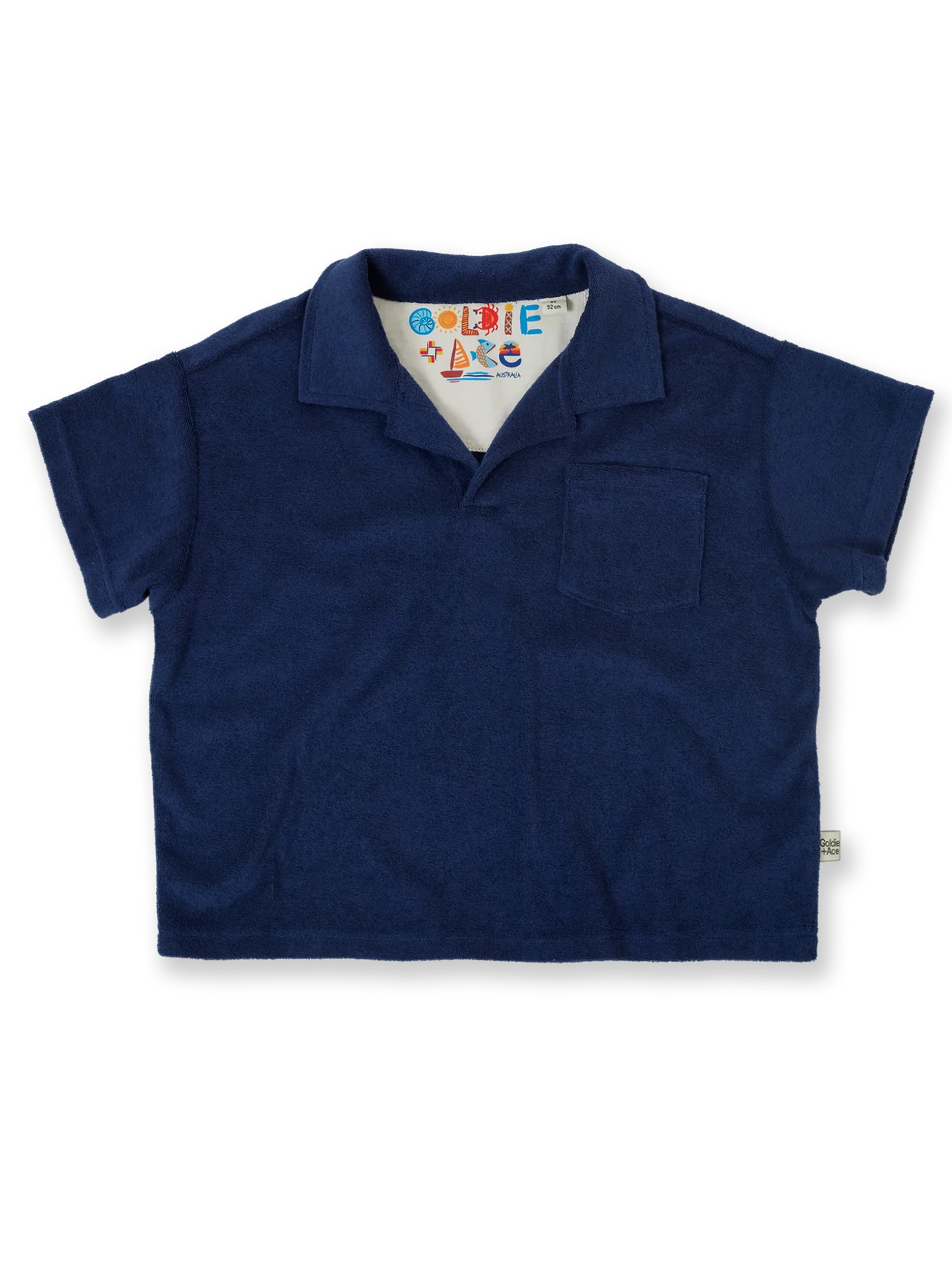 GOLDIE & ACE OVERSIZED TERRY POLO NAVY