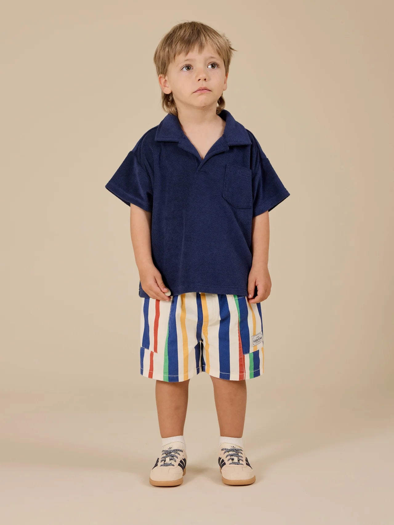 GOLDIE & ACE OVERSIZED TERRY POLO NAVY