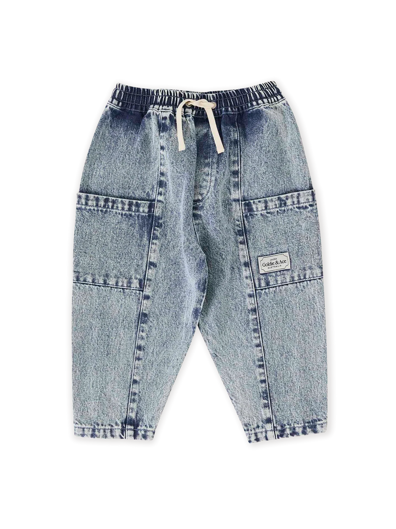 GOLDIE & ACE KIT DENIM POCKET PANT LIGHT DENIM