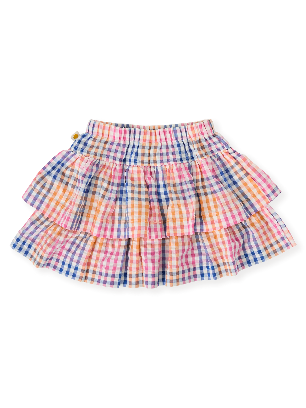 GOLDIE & ACE RAINBOW GINGHAM RIA RUFFLE SKIRT