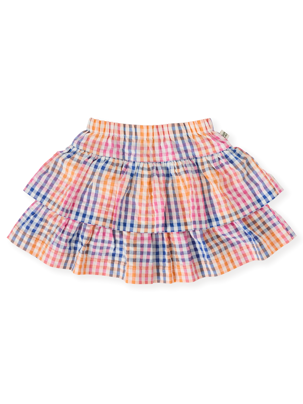 GOLDIE & ACE RAINBOW GINGHAM RIA RUFFLE SKIRT