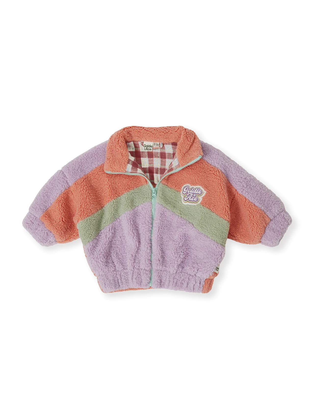 GOLDIE & ACE FRANKIE SHERPA JACKET LILAC/PEACH/MIINT