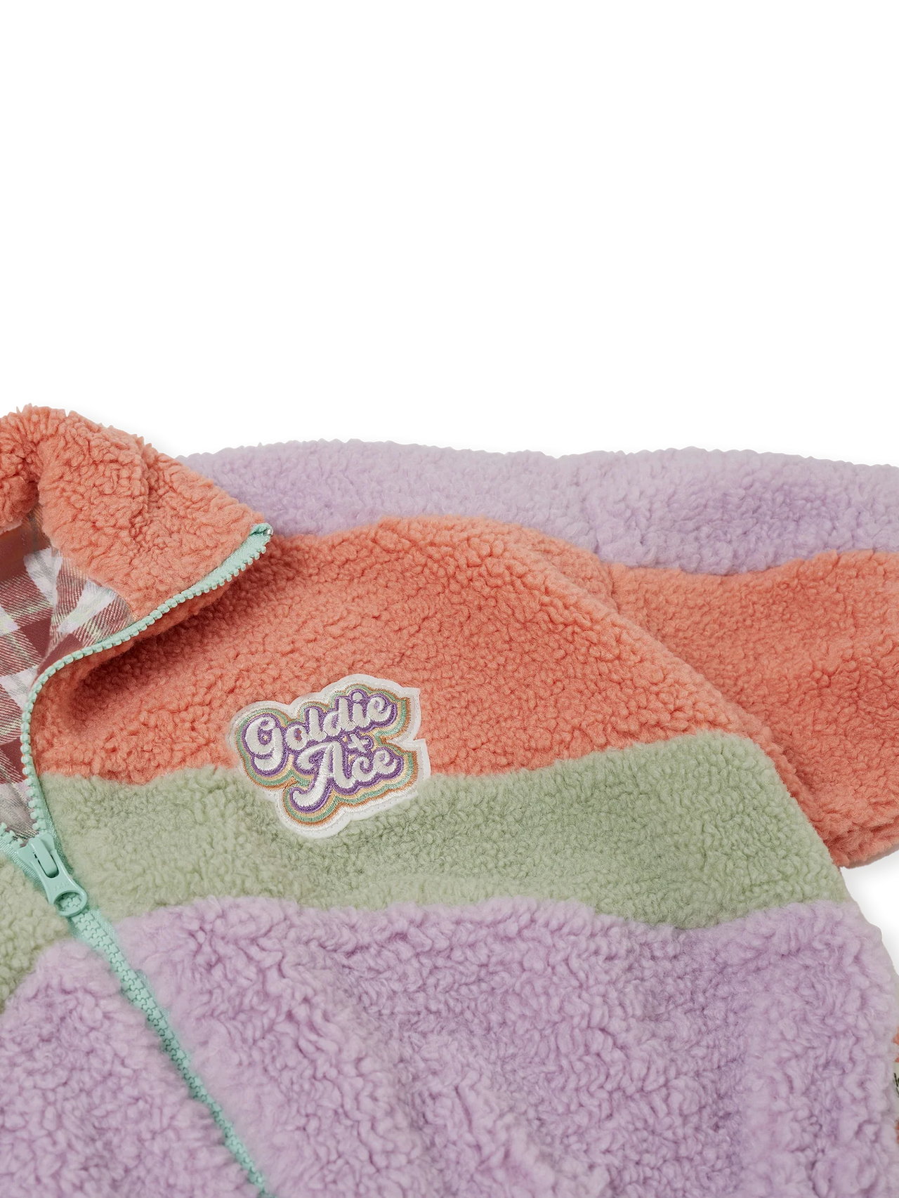 GOLDIE & ACE FRANKIE SHERPA JACKET LILAC/PEACH/MIINT