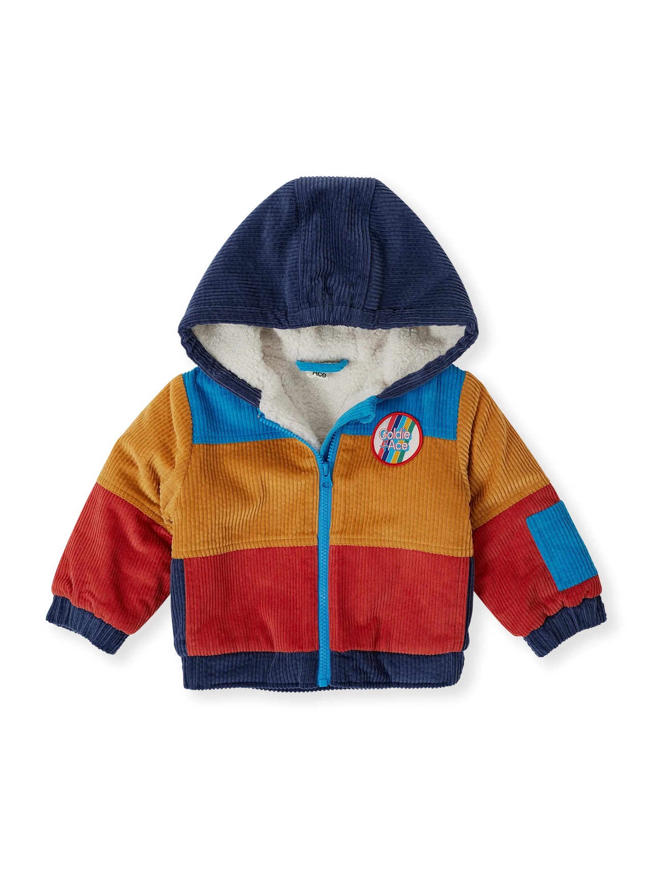GOLDIE & ACE RETRO CORDUROY COLOURBLOCK JACKET