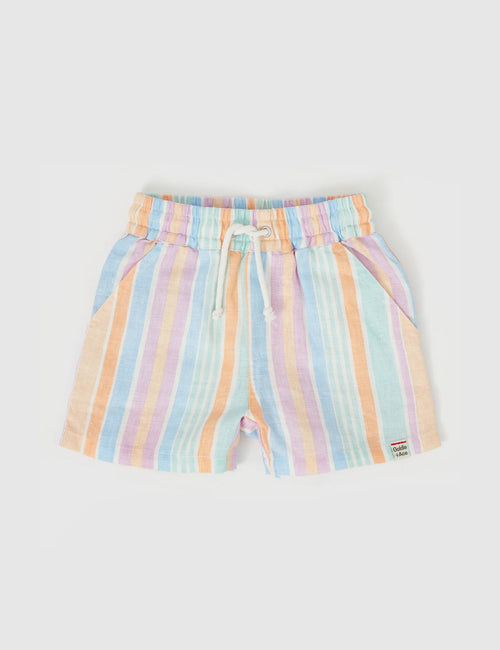GOLDIE & ACE NOAH LINEN SHORTS PASTEL STRIPE