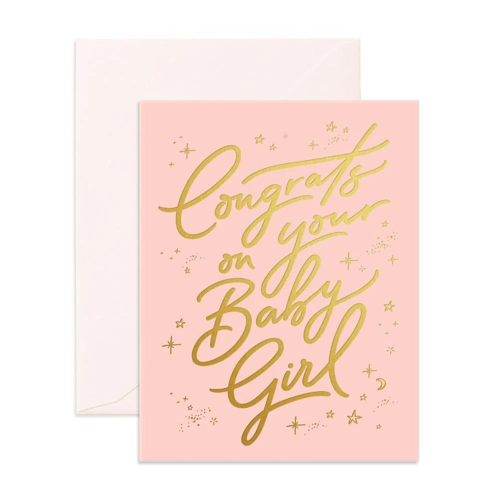 CONGRATS BABY GIRL GREETING CARD