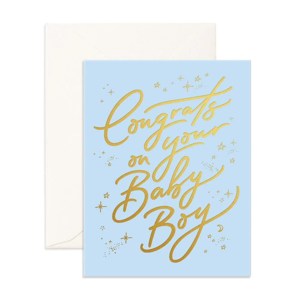 CONGRATS BABY BOY GREETING CARD