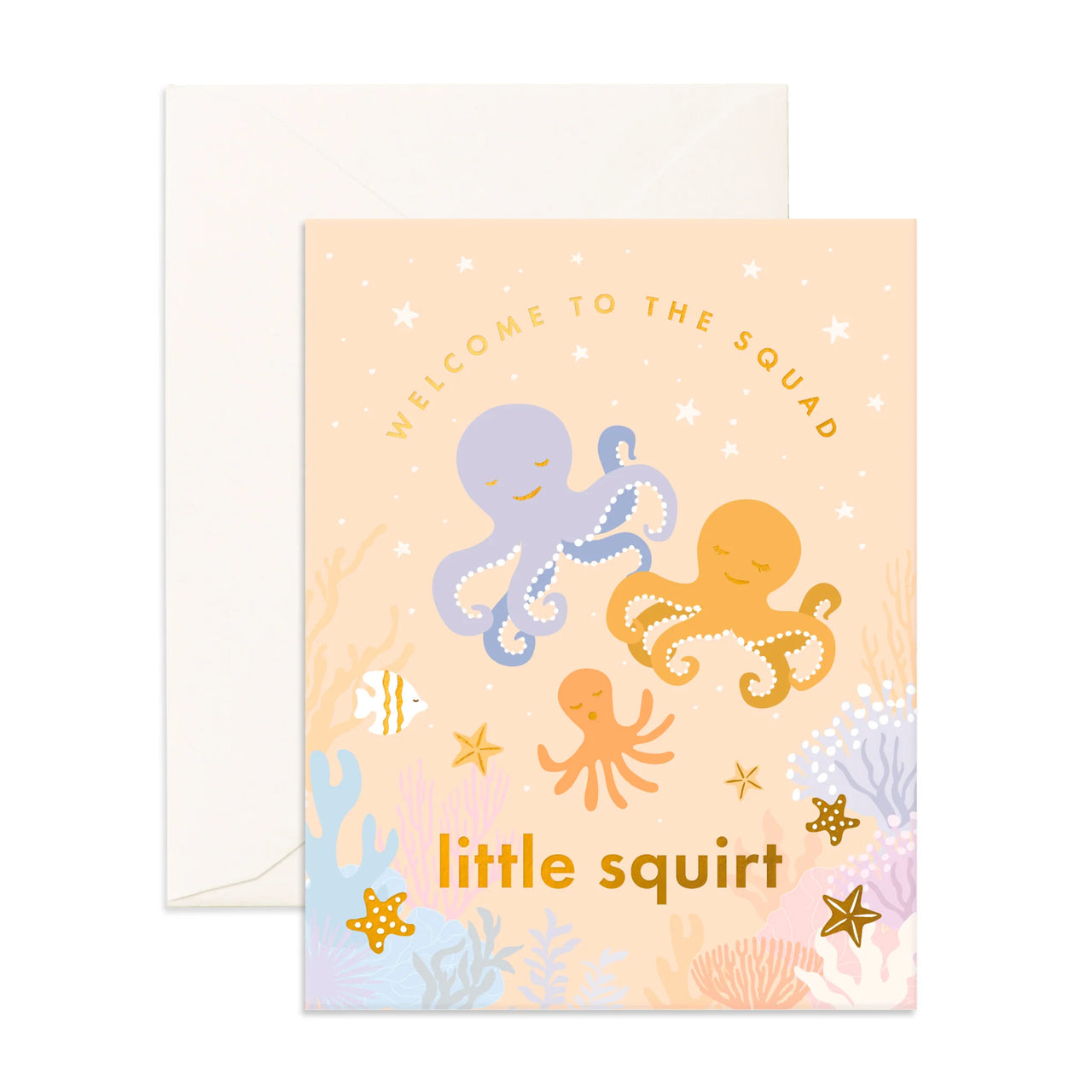 WELCOME LITTLE SQUIRT GREETING CARD