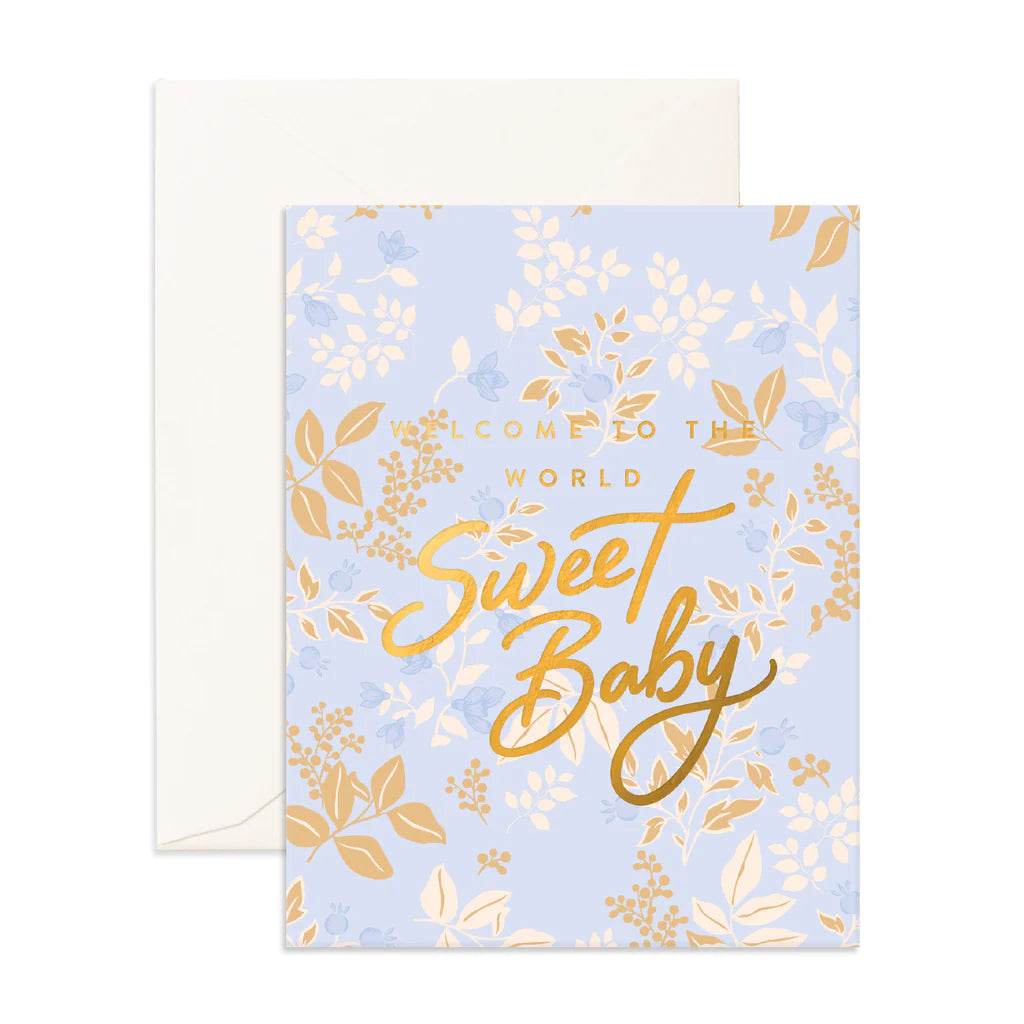 WELCOME SWEET BABY MAPLE GREETING CARD