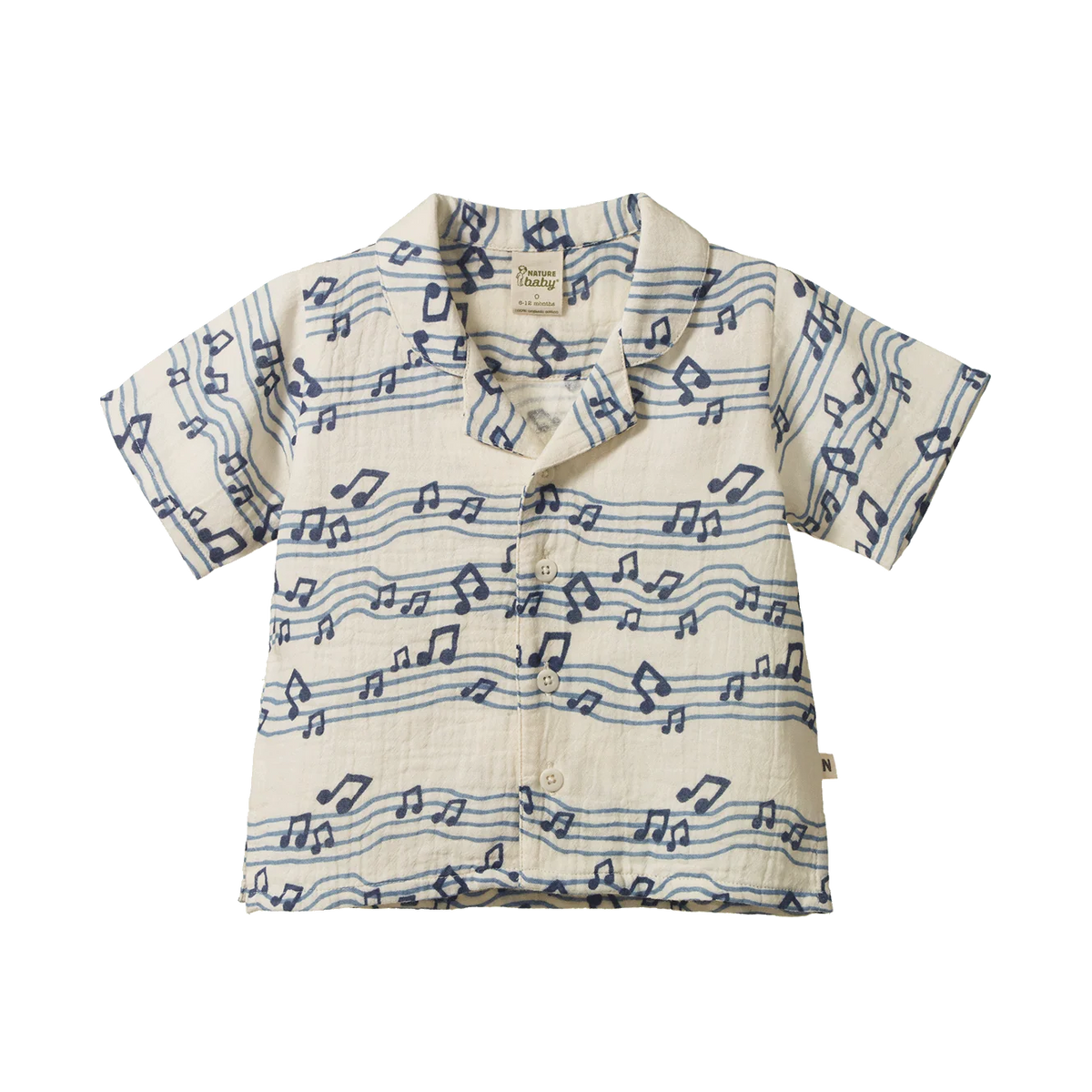 NATURE BABY GUTHRIE SHIRT MUSLIN RHYTHM PRINT