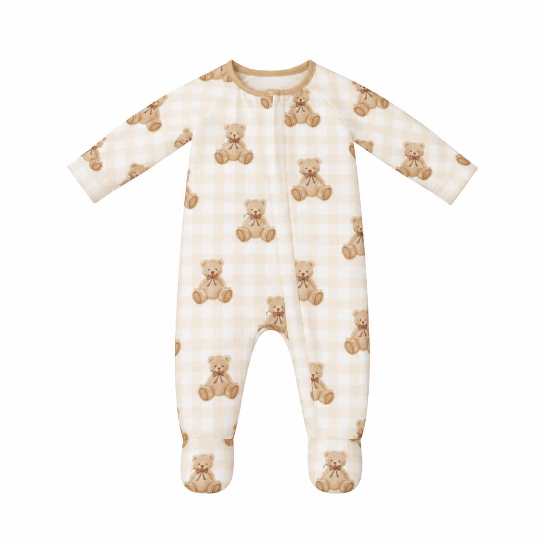 CONFETTI KIDZ GINGHAM TEDDY ZIPSUIT