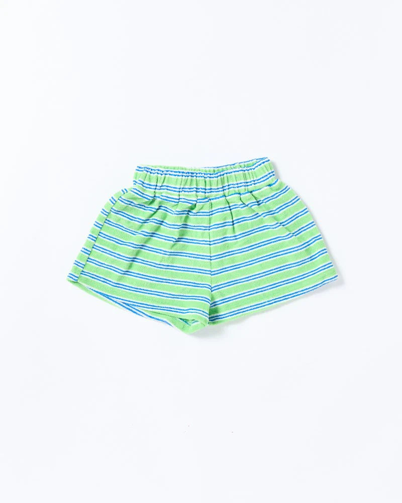 WALNUT HUEY SHORT - TERRY STRIPE GREEN