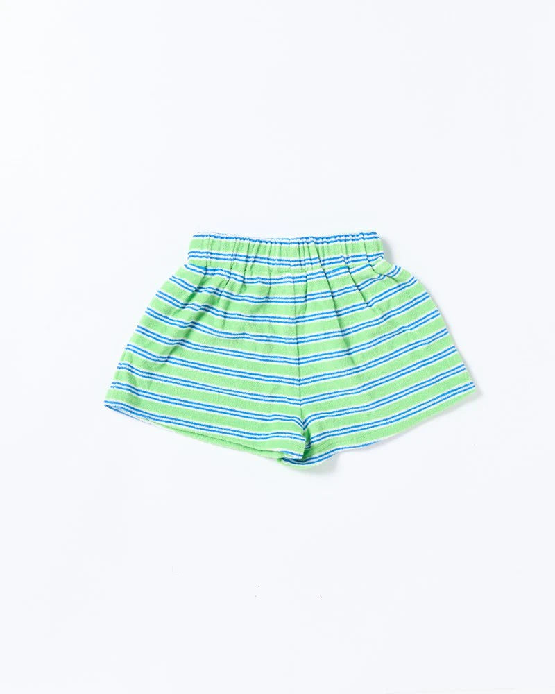 WALNUT HUEY SHORT - TERRY STRIPE GREEN