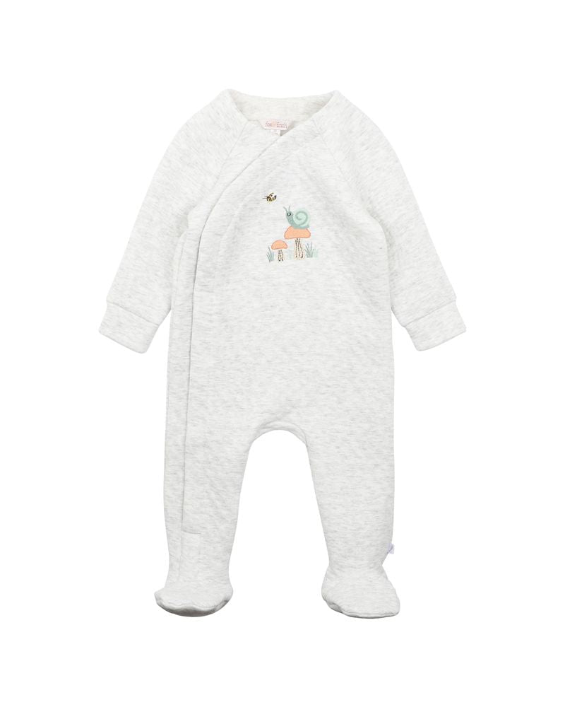 FOX & FINCH HAPPY SNAIL QUILTED ONESIE