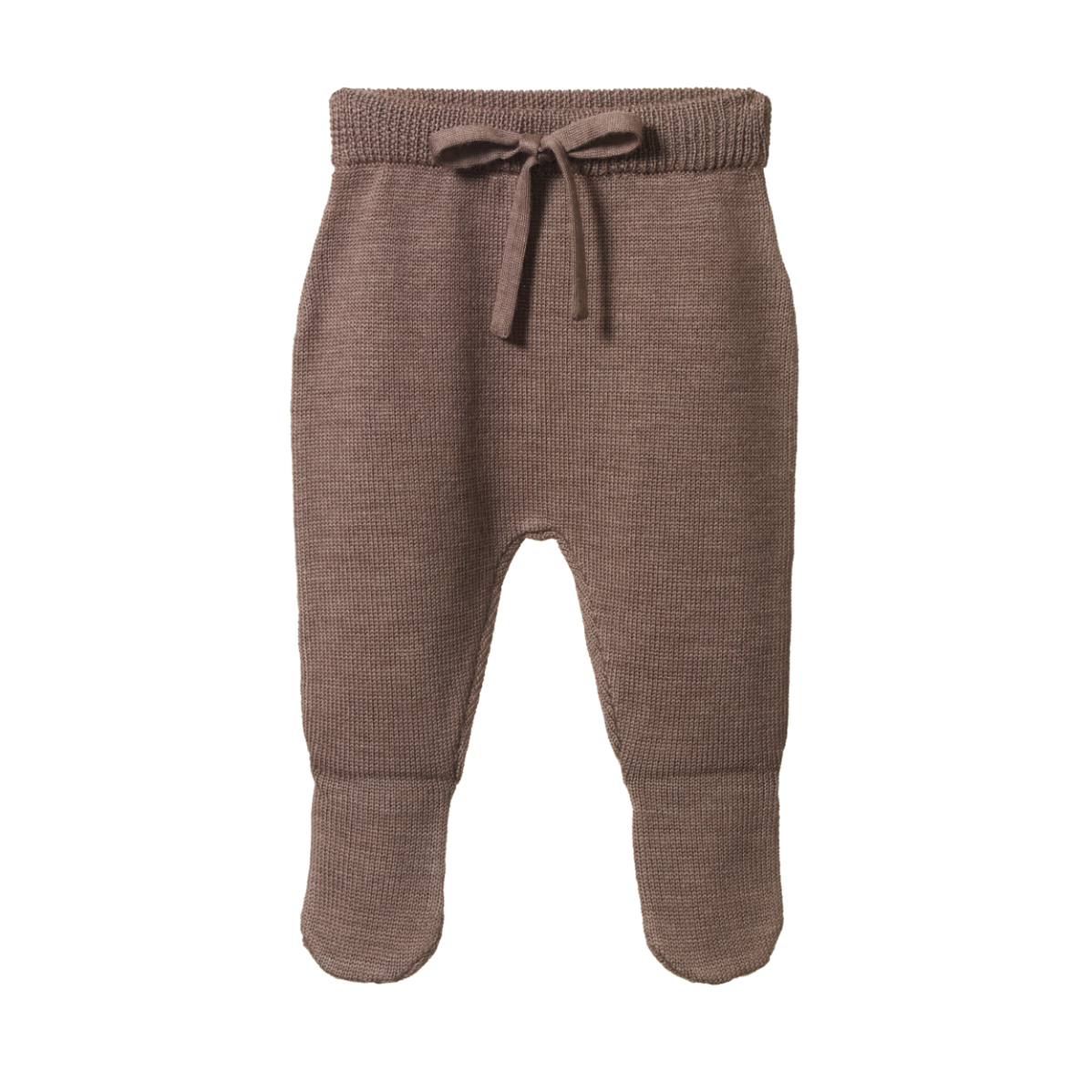 NATURE BABY MERINO KNIT FOOTED ROMPERS CUB MARL