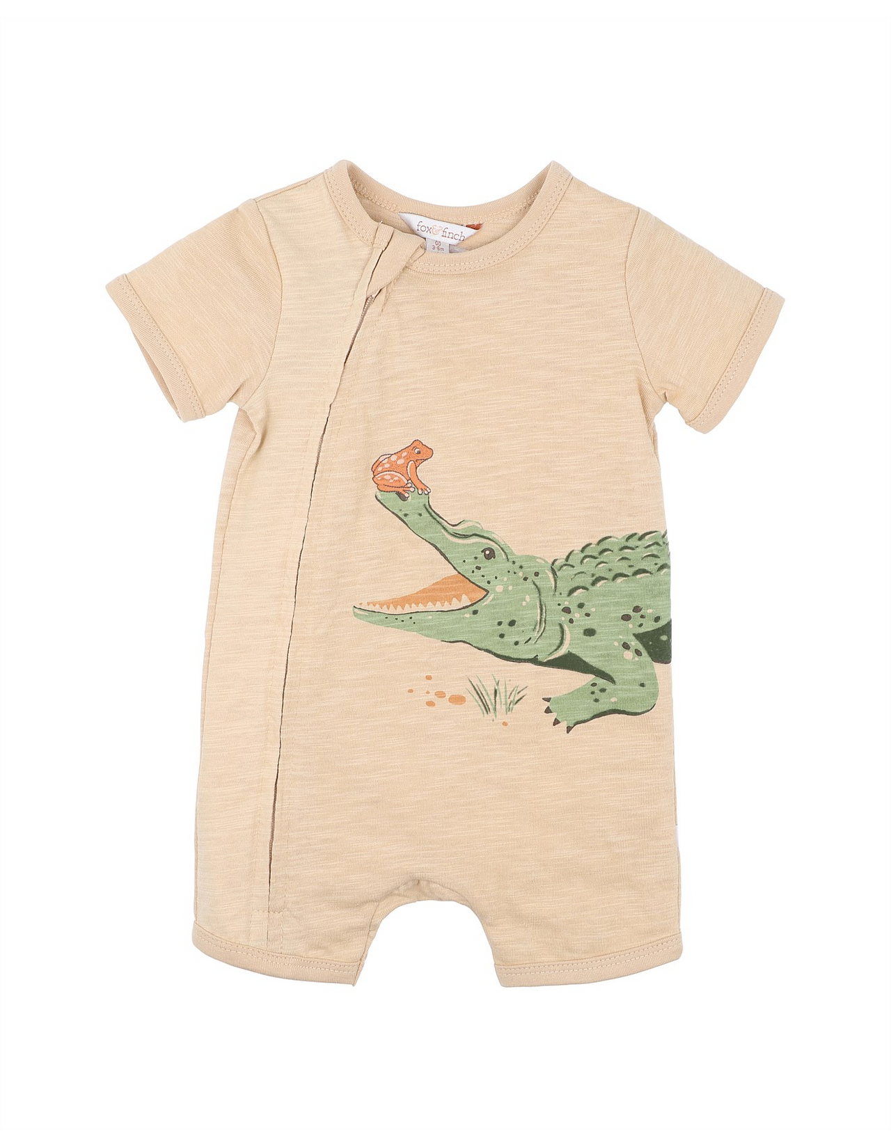 FOX & FINCH CROCODILE SS ZIP ROMPER
