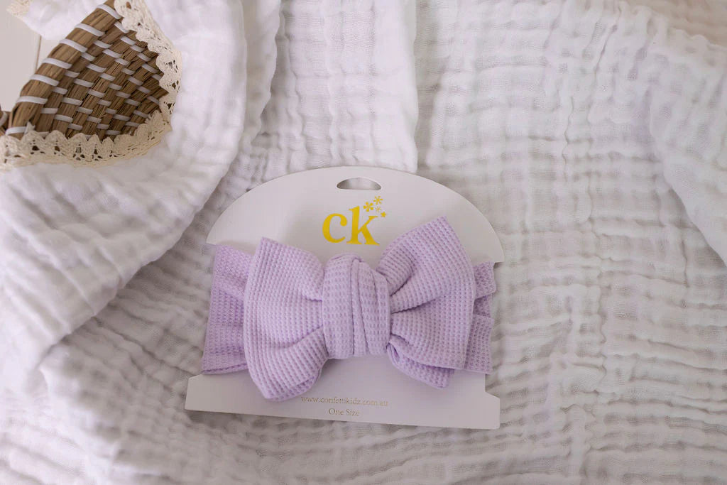 CONFETTI KIDZ OVERSIZED KNIT TOP KNOT - LILAC