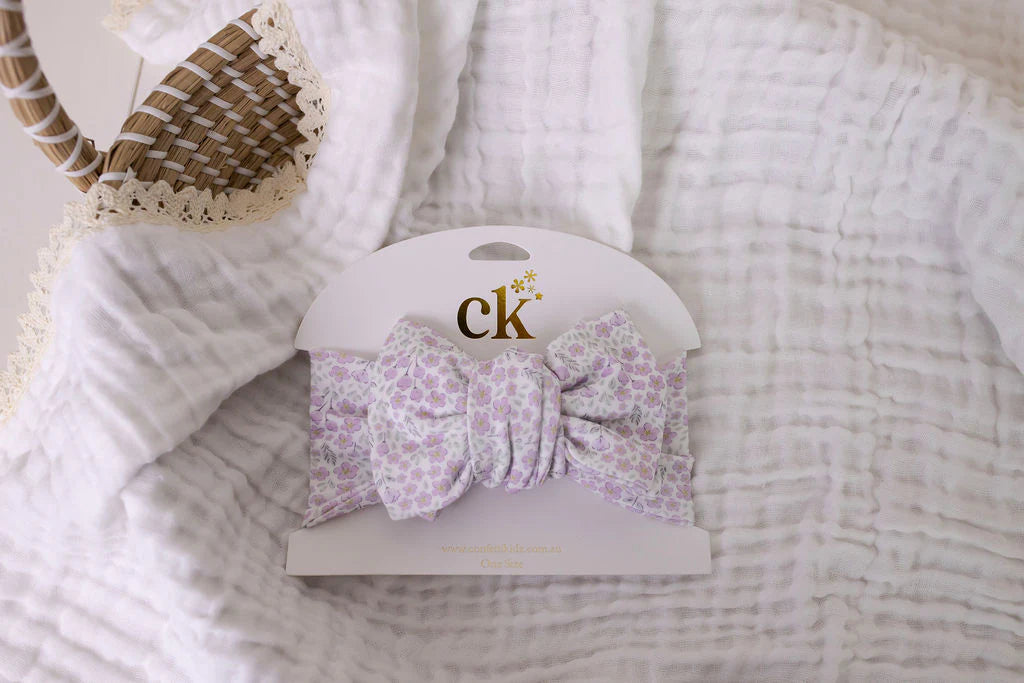 CONFETTI KIDZ OVERSIZED KNIT TOP KNOT - GARDEN FLORALS