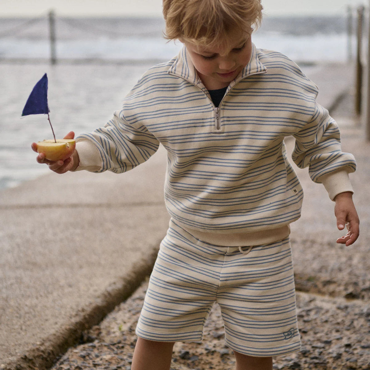 NATURE BABY JIMMY SHORTS SWEATSHIRTING STRIPE TRIO