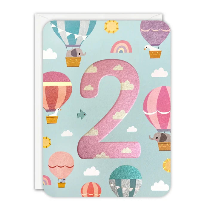 JAMES ELLIS HAPPY 2ND BIRTHDAY CARD BALLOON