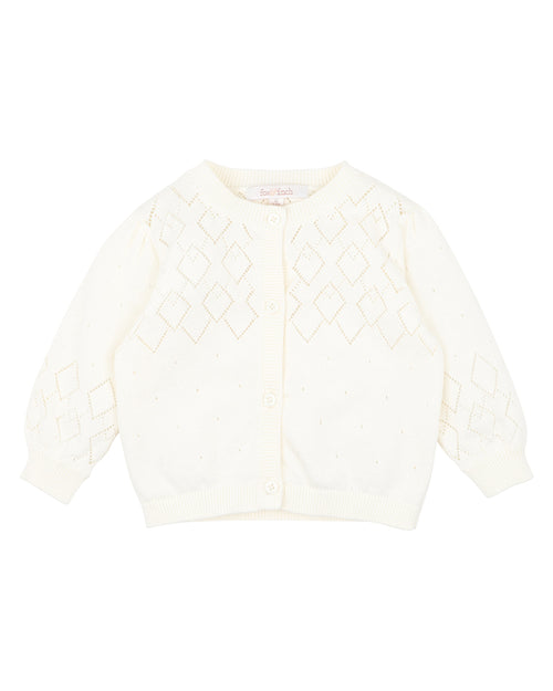 FOX & FINCH CLOUD POINTELLE KNIT CARDIGAN