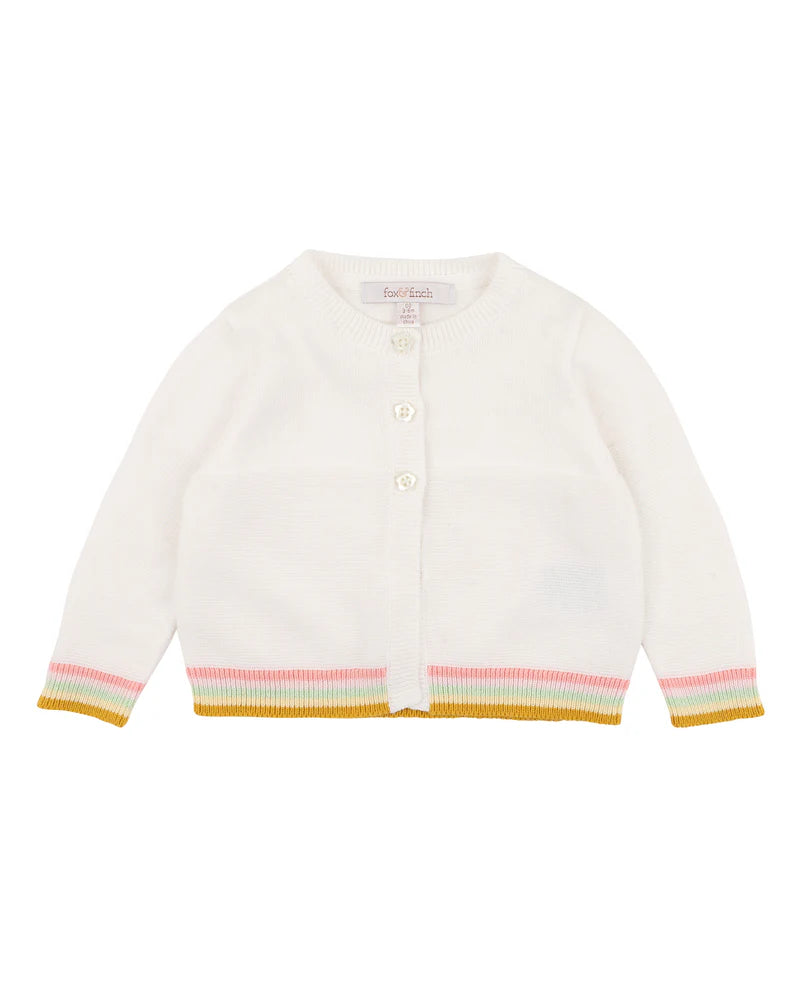 FOX & FINCH GIRLS CARDIGAN WITH TIPPING 3-7YRS