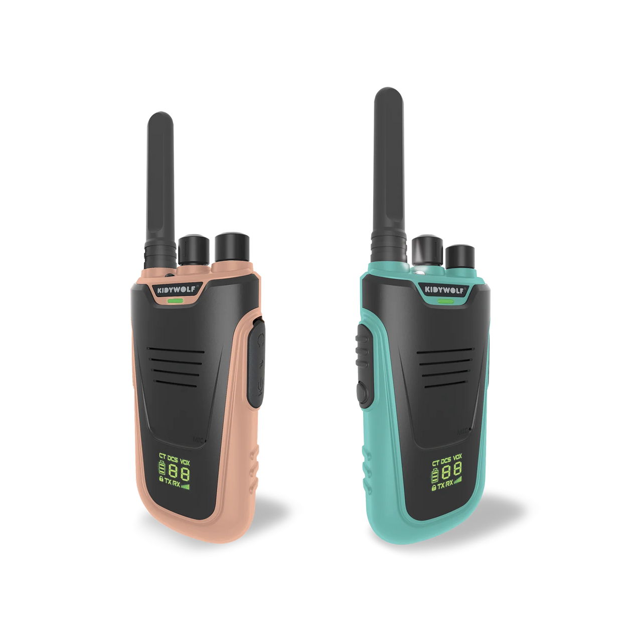 KIDYWOLF KIDYTALK - LONG RANGE WALKIE-TALKIE NATURAL/CYAN