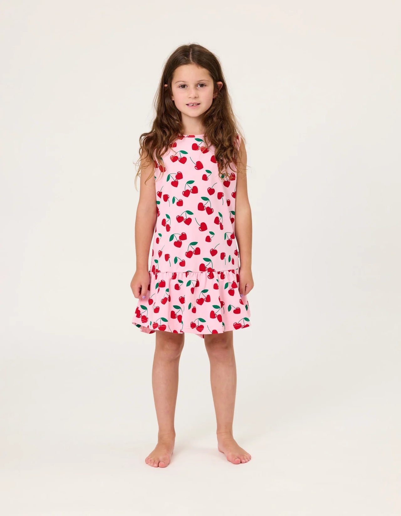 KISSED BY RADICOOL CHERRIES SLEEVELESS FRILL DRESS