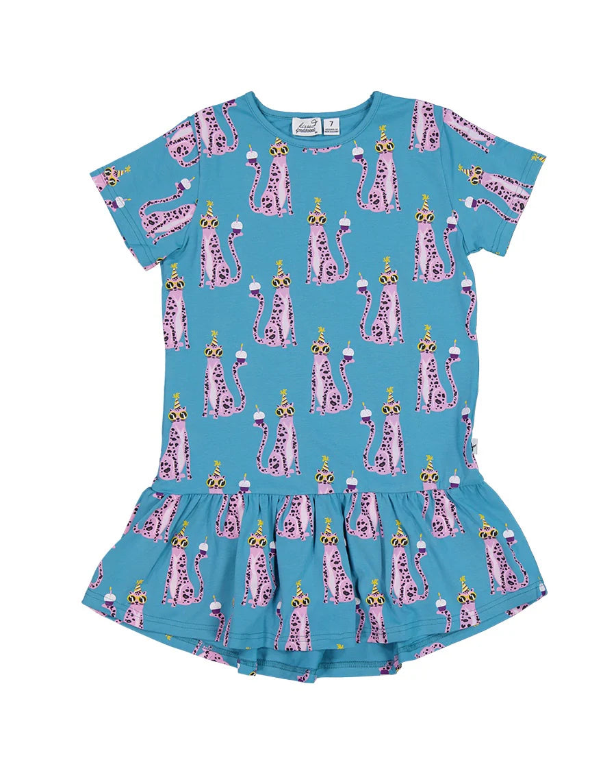 KISSED BY RADICOOL LEOPARDS FRILL DRESS