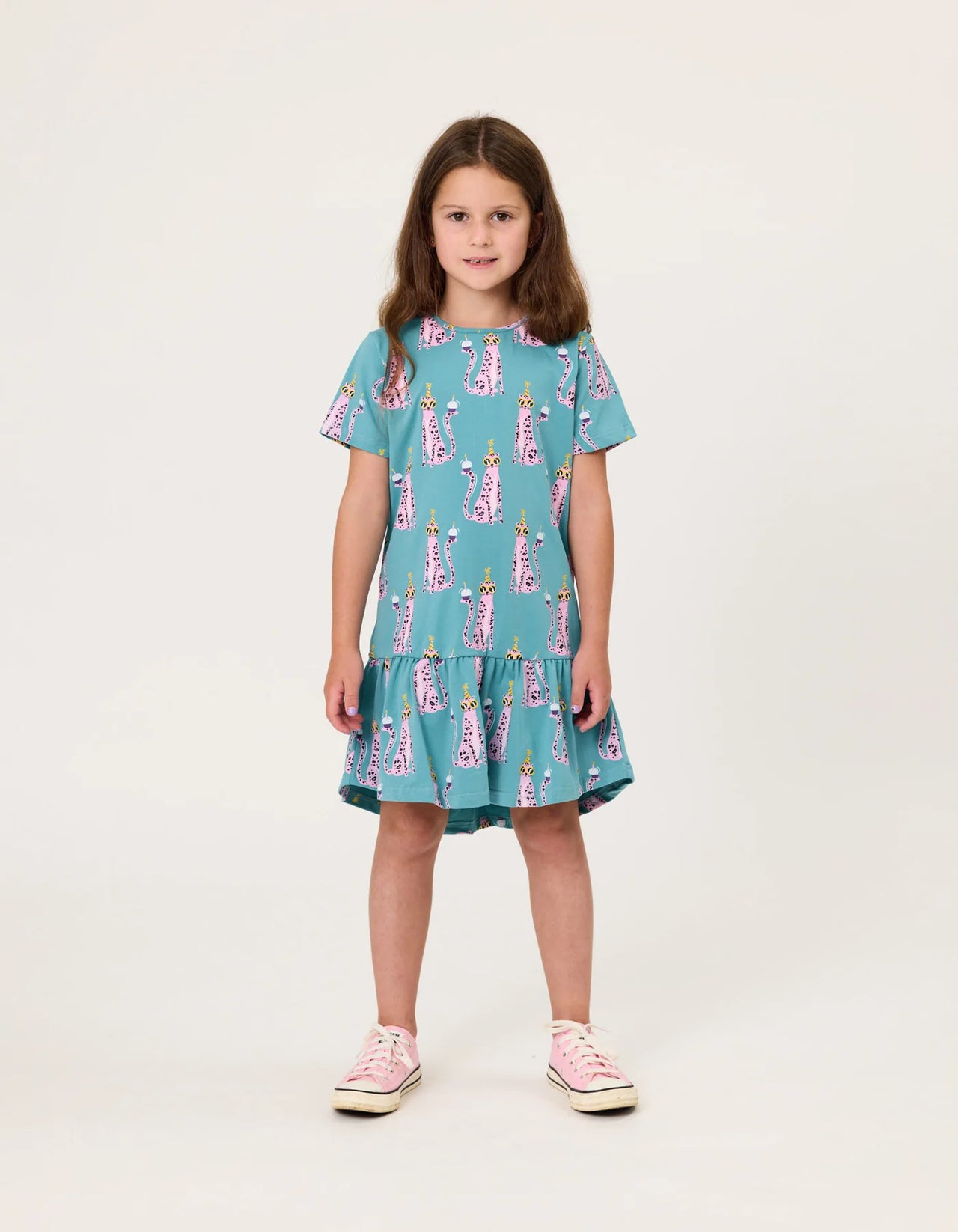 KISSED BY RADICOOL LEOPARDS FRILL DRESS