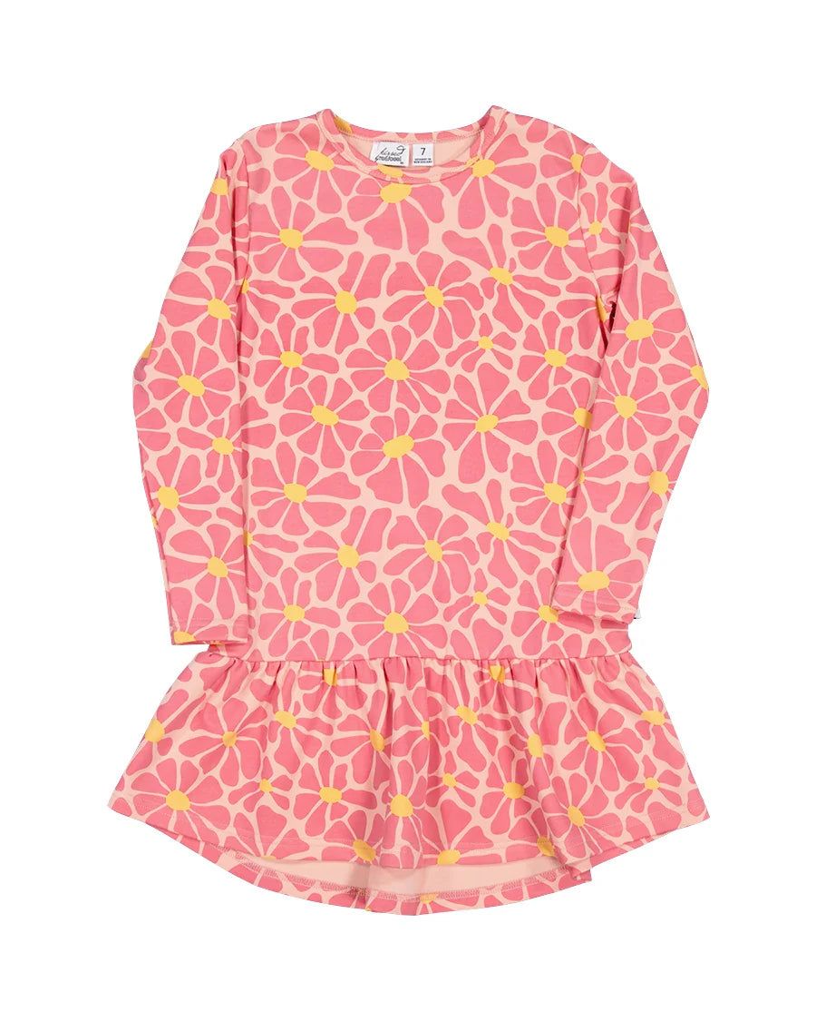 KISSED BY RADICOOL GROOVY FLORAL FRILL DRESS