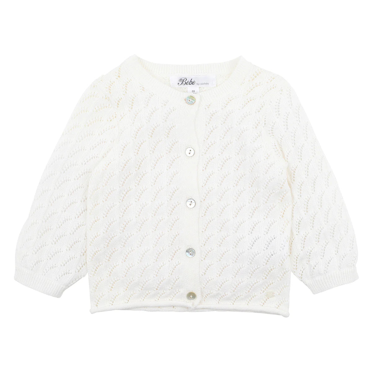 BEBE POINTELLE ORGANIC COTTON CARDIGAN