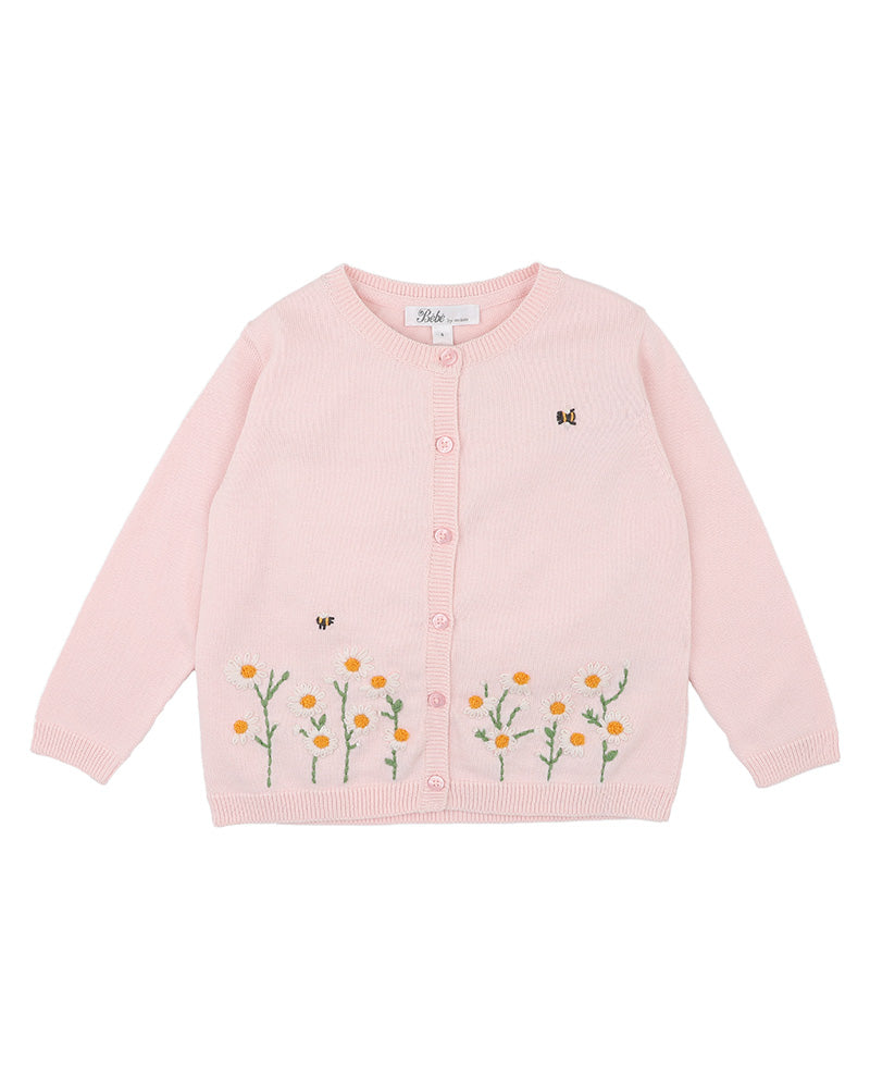 BEBE TESS ORGANIC HAND EMBROIDERED CARDIGAN (3-5YRS)