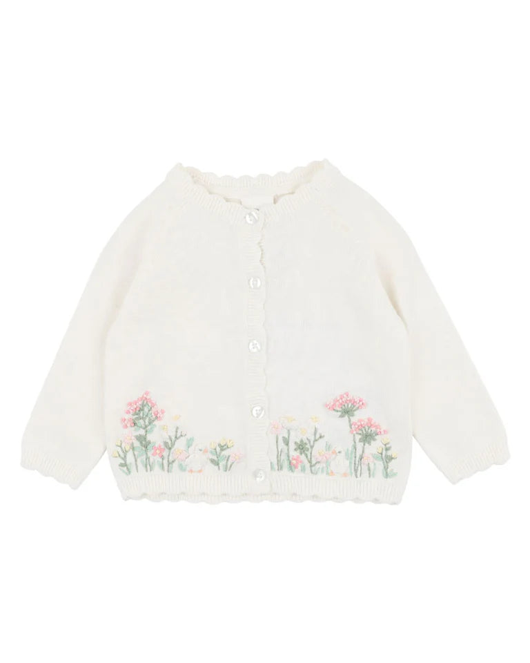BEBE BONNIE ORGANIC HAND EMBROIDERED CARDIGAN