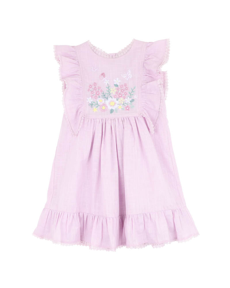 BEBE MADELYN EMBROIDERED DRESS