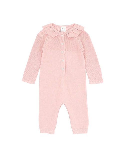 BEBE MOLLY DUSKY PINK COLLARED  ROMPER