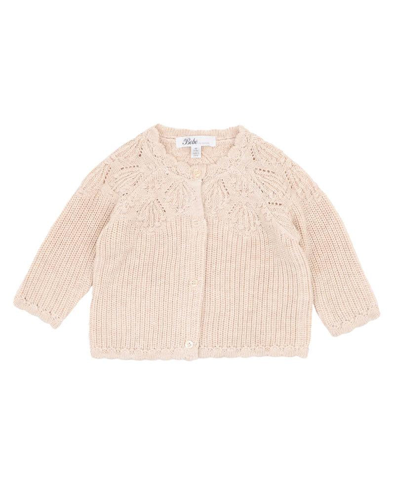 BEBE CREAM MARLE CARDIGAN