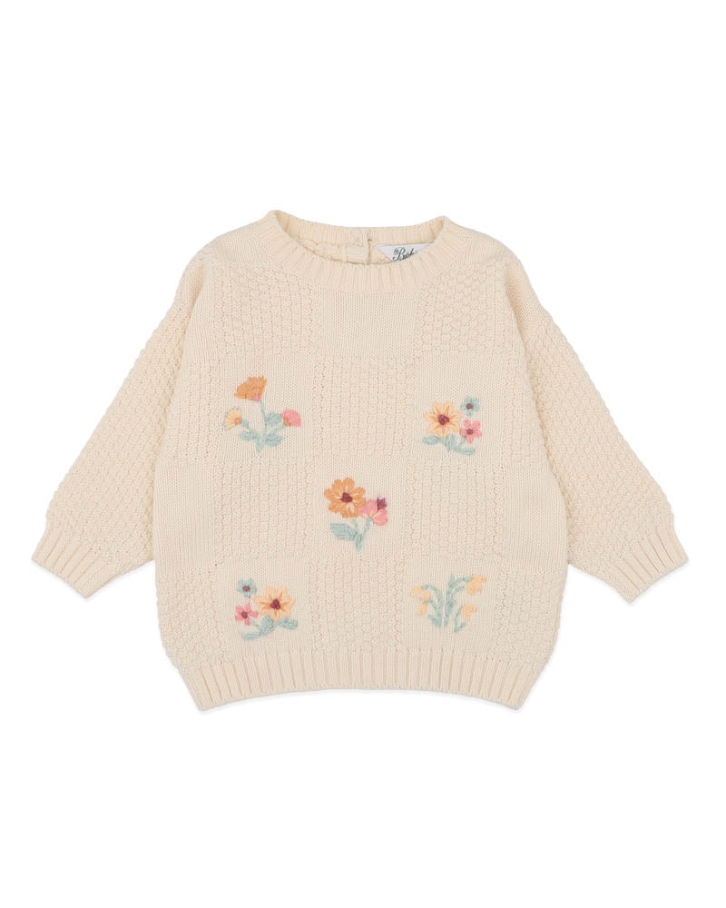 BEBE FERN EMBROIDERED KNIT JUMPER