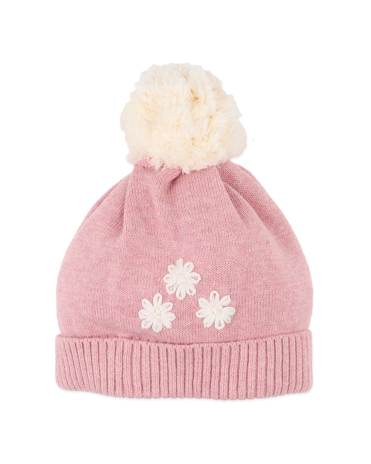 BEBE WINNIE HAND EMB ORGANIC KNITTED BEANIE