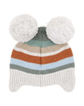 FOX & FINCH MATEO STRIPE POM POM BEANIE