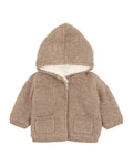 BEBE BISCUIT KNITTED HOODED CARDIGAN