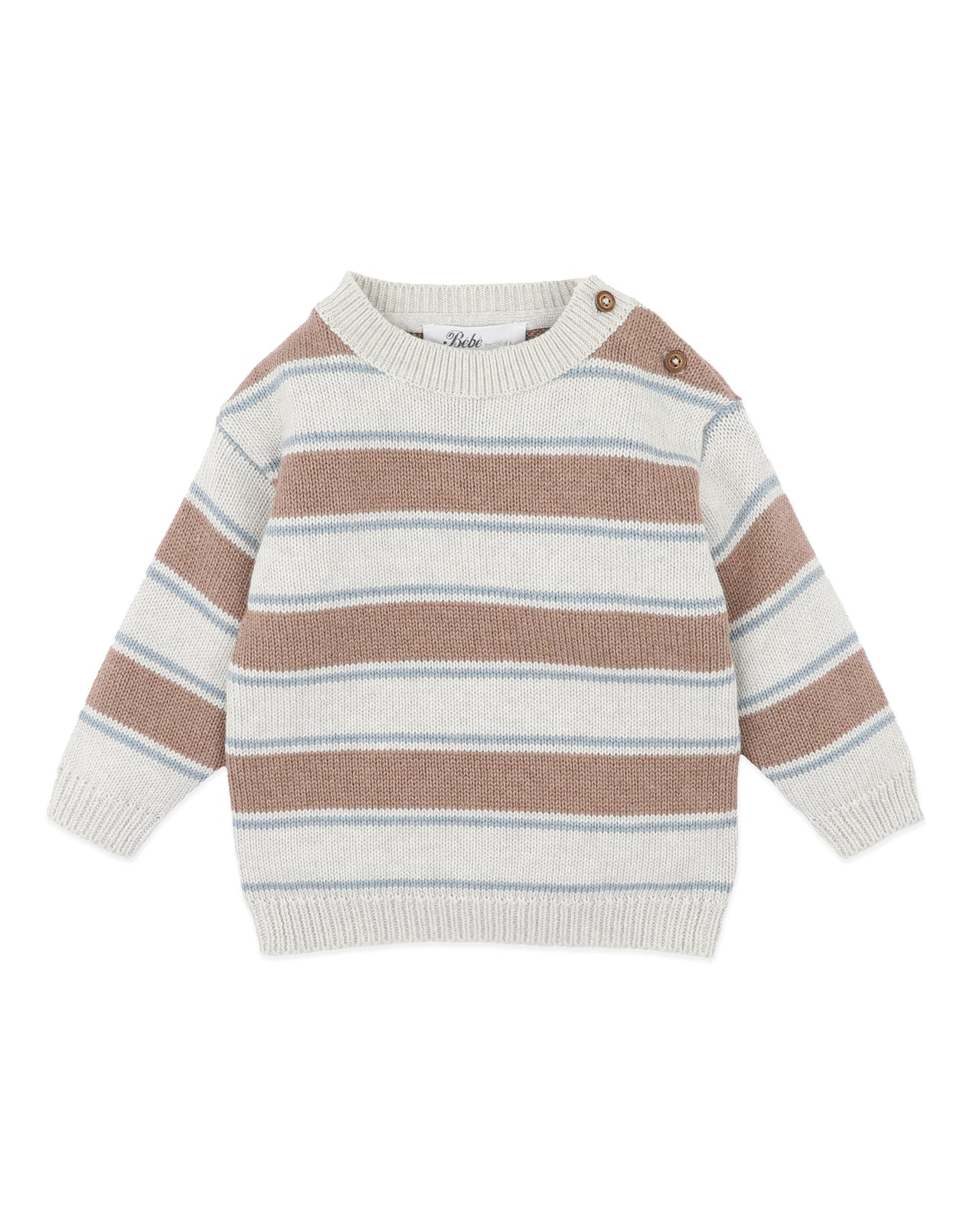 BEBE ALVIN STRIPE ORGANIC KNITTED JUMPER