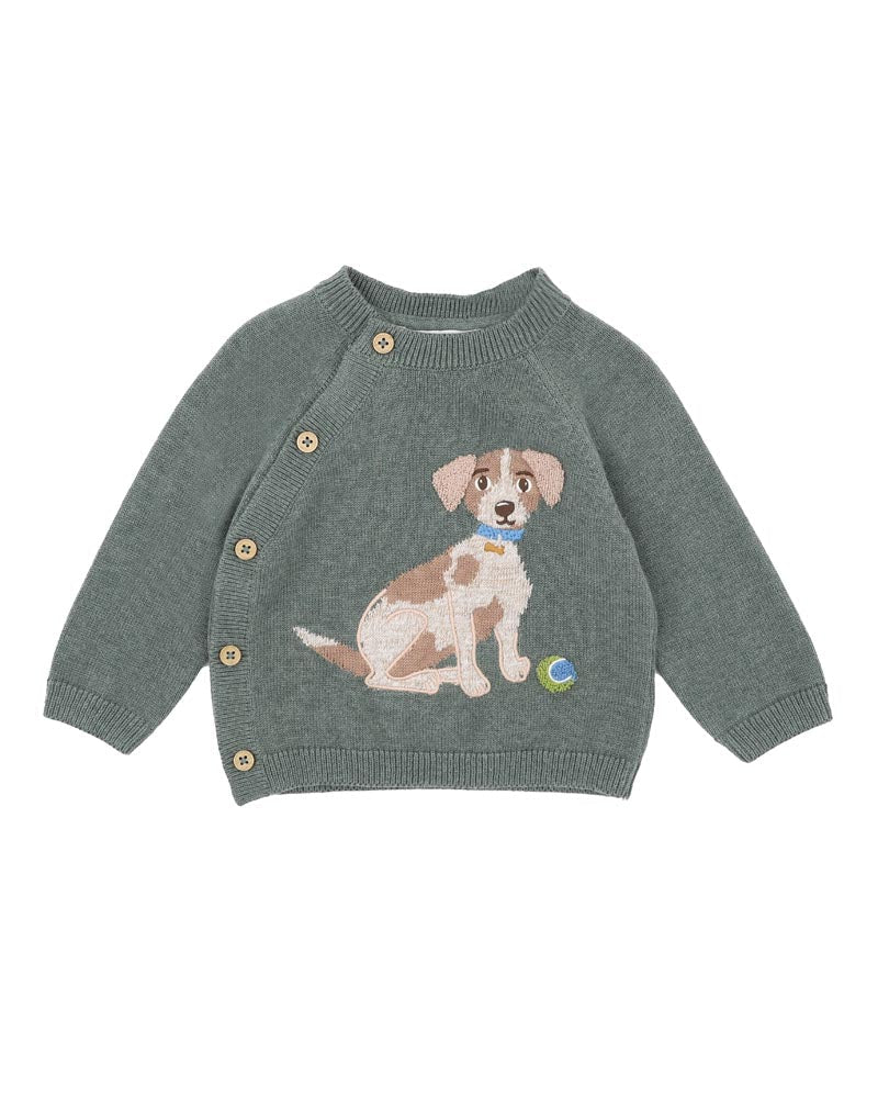 BEBE OTTO PROUD PUPPY ORGANIC KNITTED JUMPER