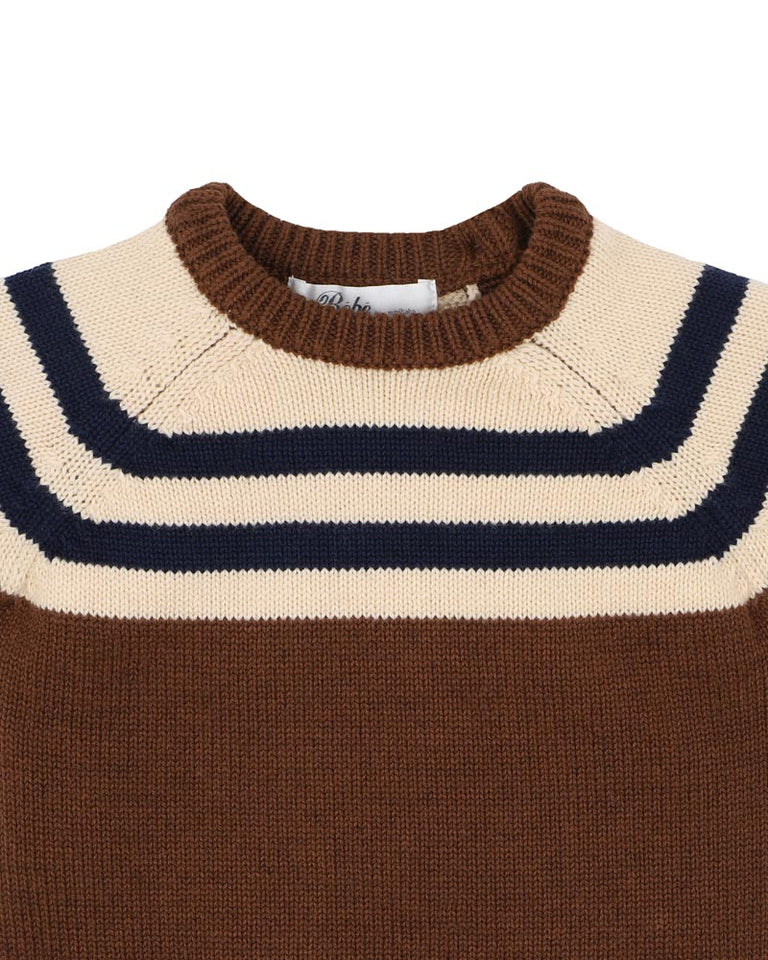 BEBE JAKE RAGLAN STRIPE KNITTED JUMPER