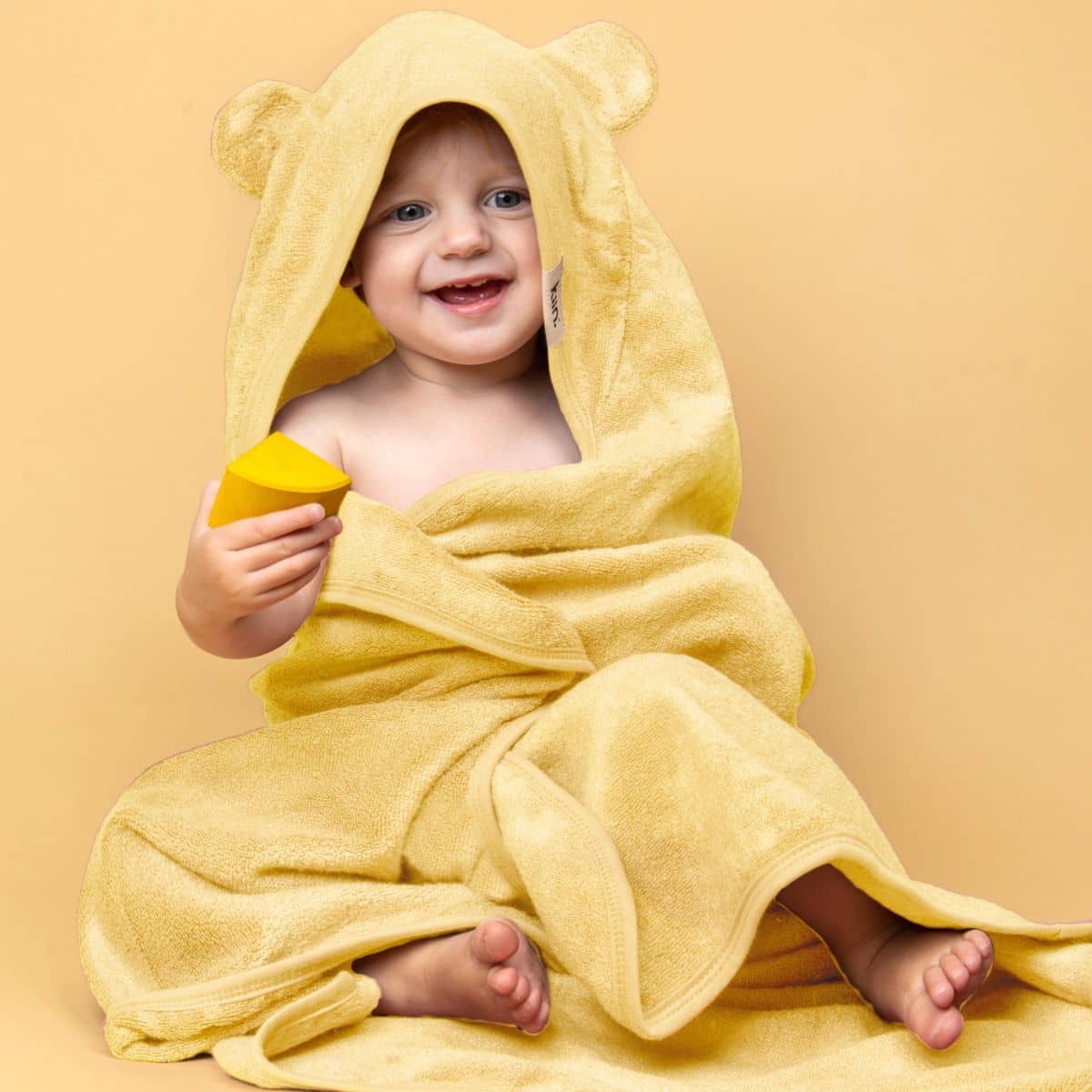 KIIN BABY HOODED TOWEL BUTTERCUP