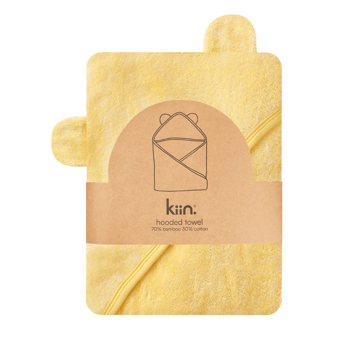 KIIN BABY HOODED TOWEL BUTTERCUP