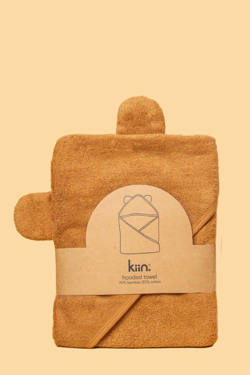 KIIN BABY HOODED TOWEL CARAMEL