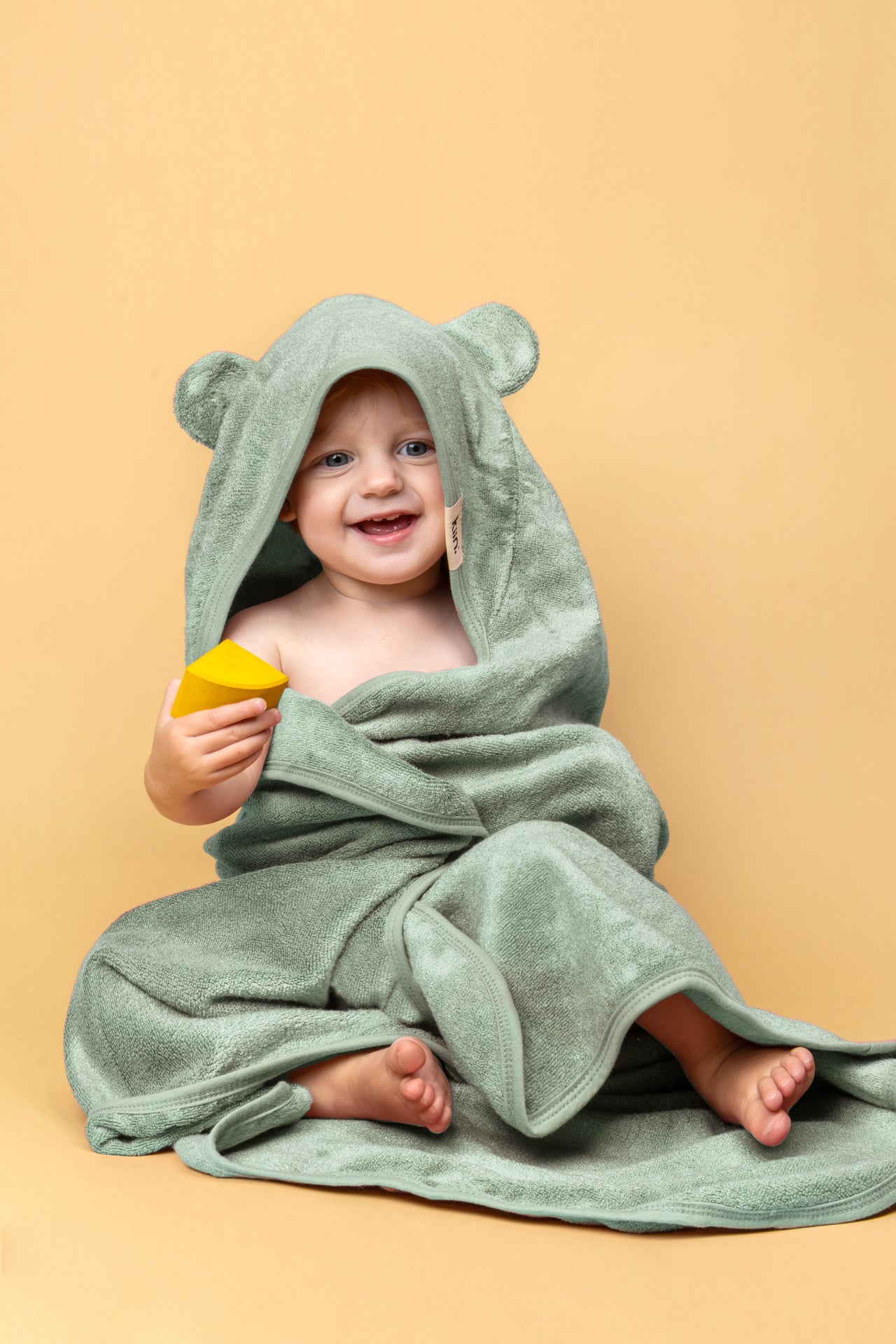 KIIN BABY HOODED TOWEL SAGE