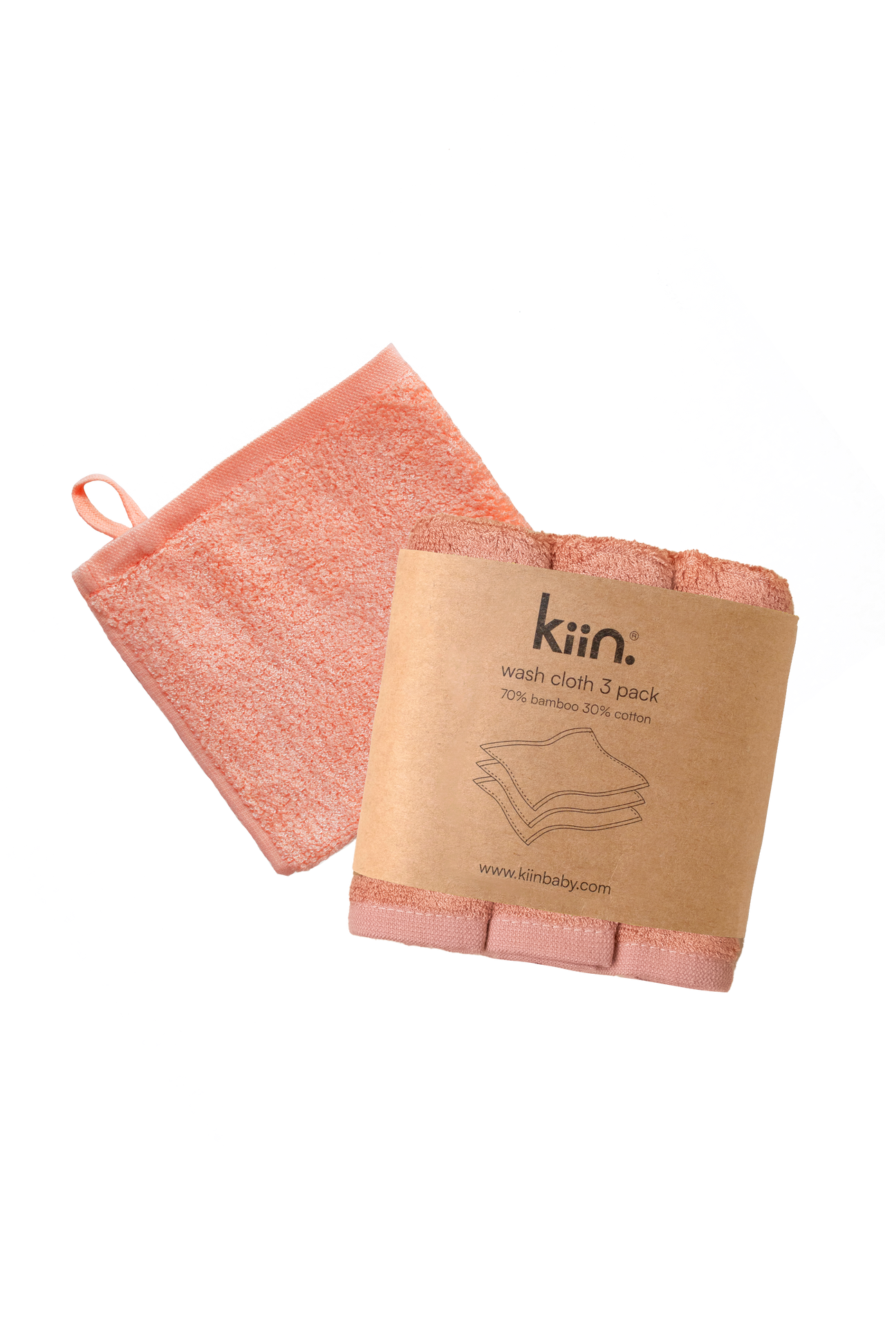 KIIN BABY WASH CLOTHS BLUSH
